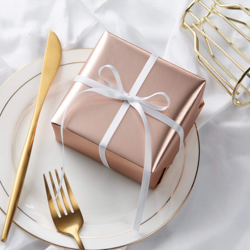 RUSPEPA Rose Gold Matte Wrapping Paper - 81.5 Sq Ft - Solid Color Paper Jumbo Roll Perfect for Wedding,Birthday,Christmas,Baby Show, Graduaction Congrats - 30 inches x 32.8 feet - Image 4